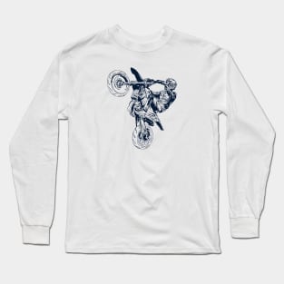 Dirt Bike Rider Popping a Wheelie Long Sleeve T-Shirt